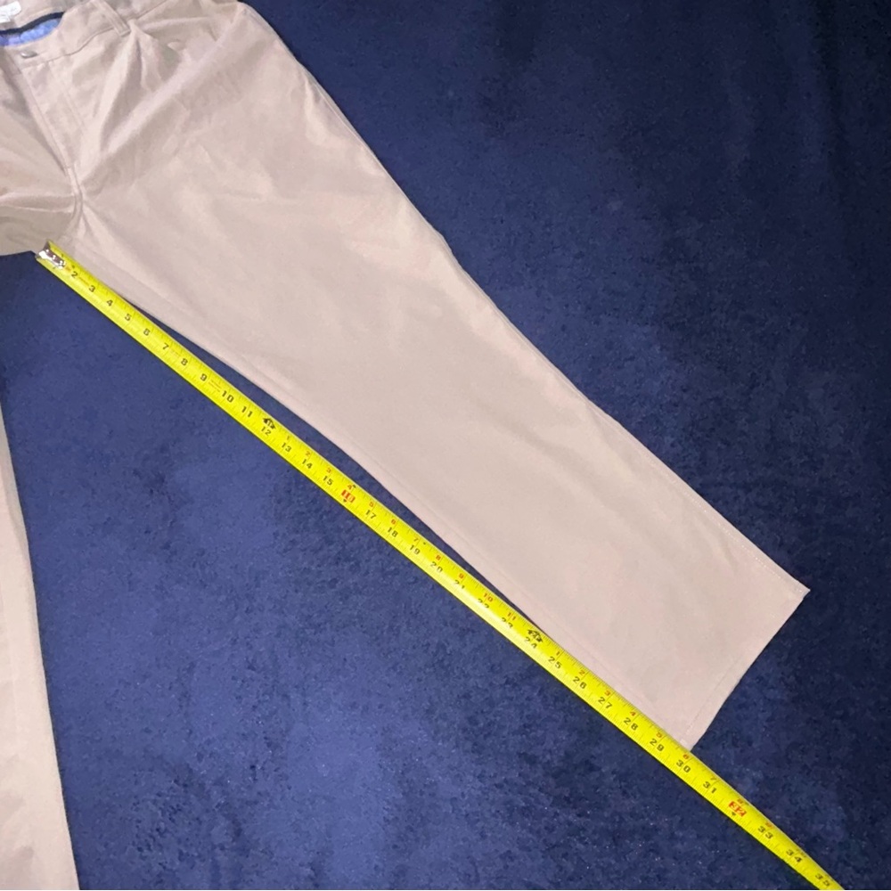 Peter Millar Golf Pants Casual Chino Men's 40x30 Flat Front Beige Khaki Tan 8524 - Picture 9 of 16